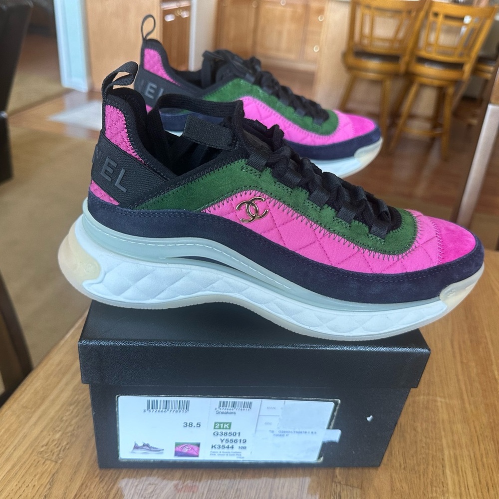 Chanel Pink and Green Women's Sneakers